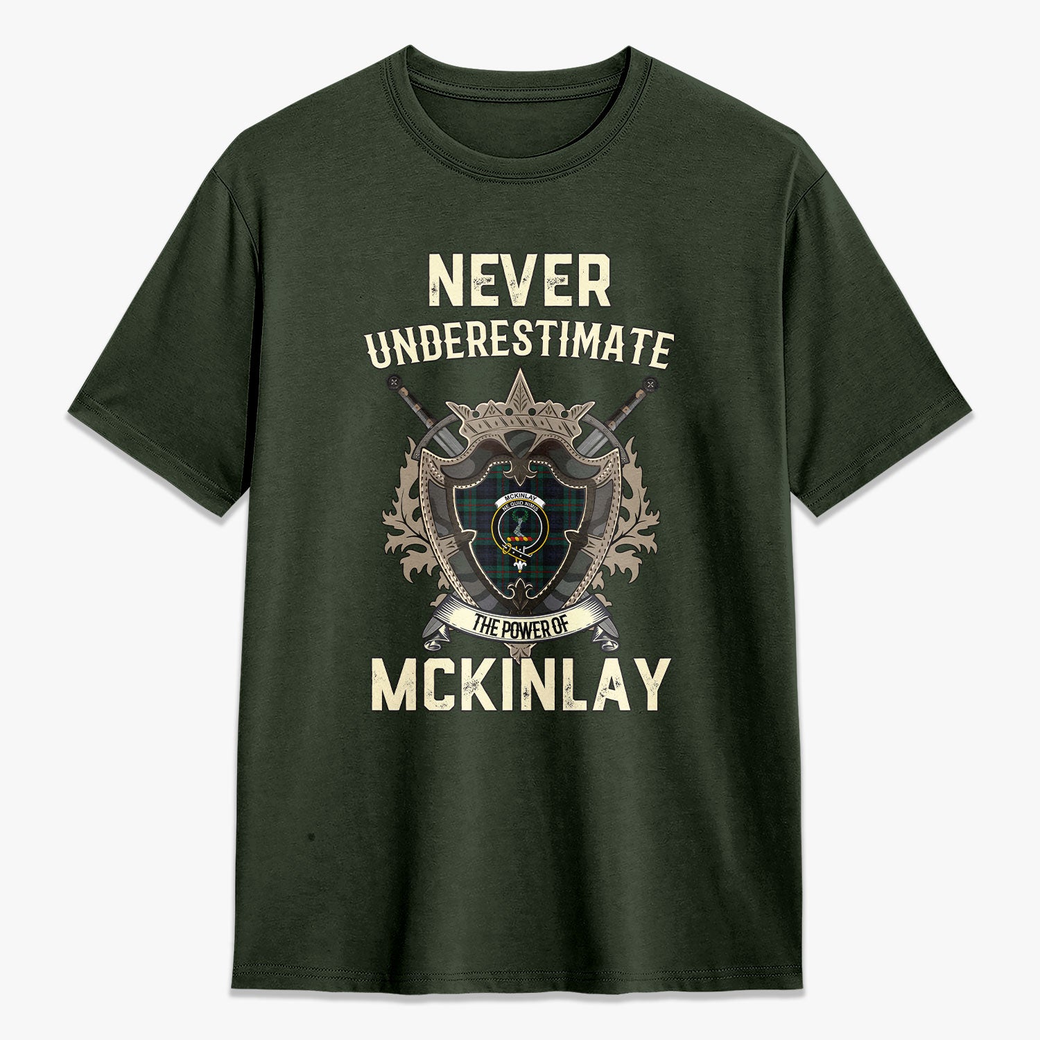 McKinlay Modern Tartan Crest 2D T-shirt - Never Underestimate Style
