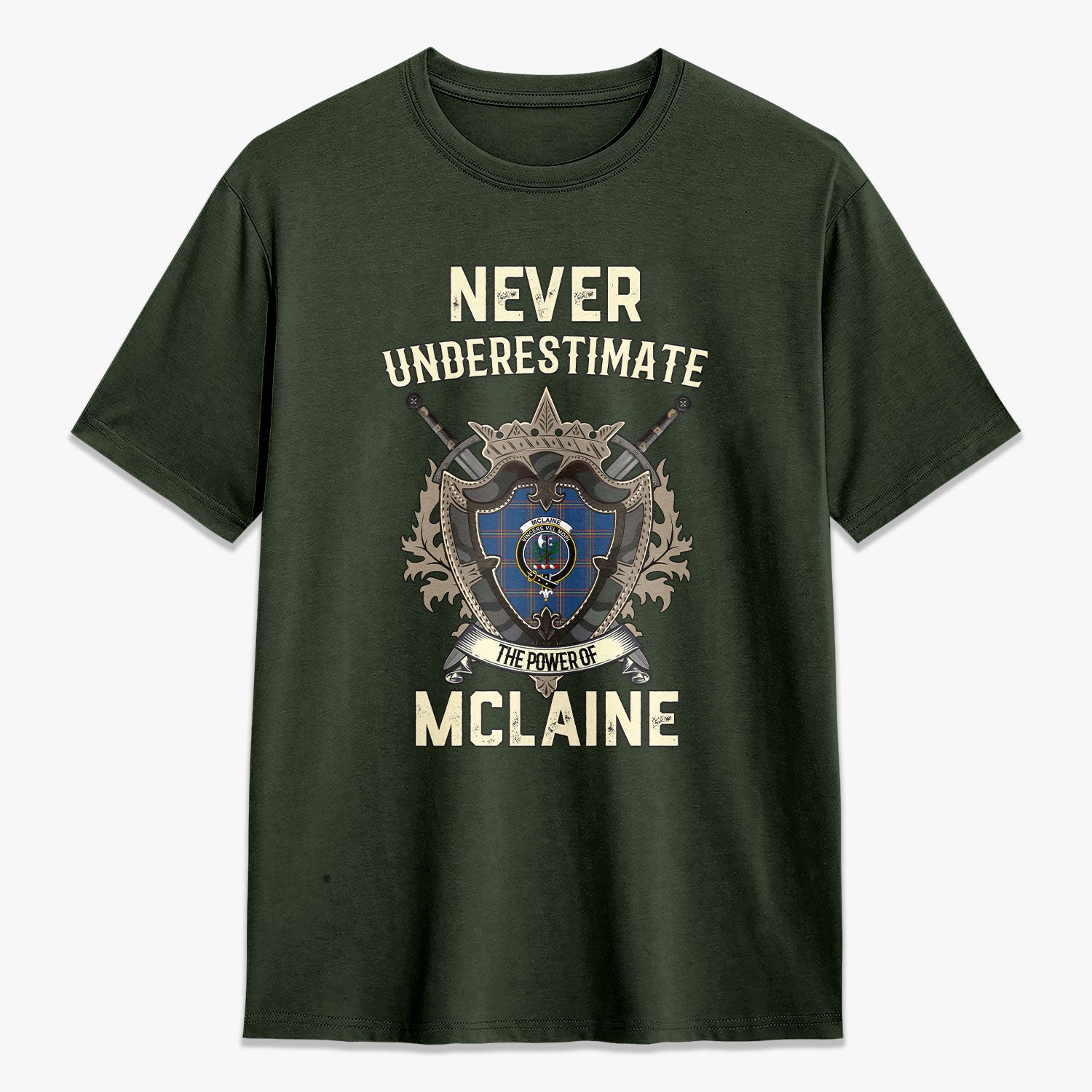McLaine of Loch Buie Hunting Ancient Tartan Crest 2D T-shirt - Never Underestimate Style