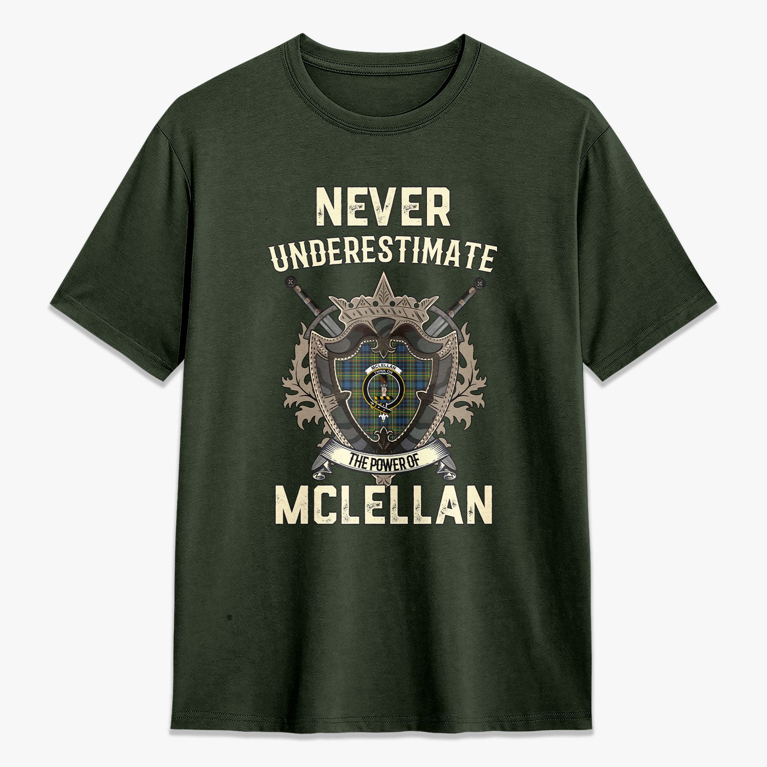 McLellan Ancient Tartan Crest 2D T-shirt - Never Underestimate Style