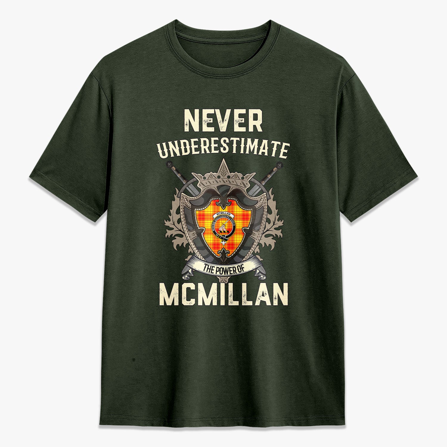 McMillan Clan Tartan Crest 2D T-shirt - Never Underestimate Style