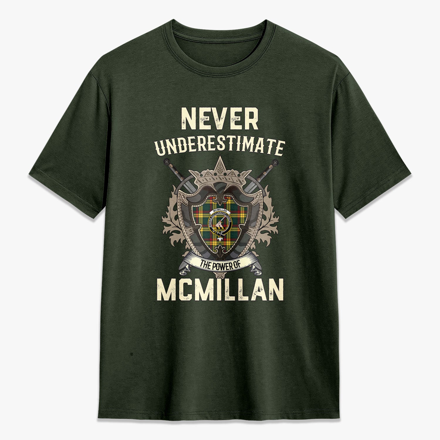 McMillan Old Modern Tartan Crest 2D T-shirt - Never Underestimate Style