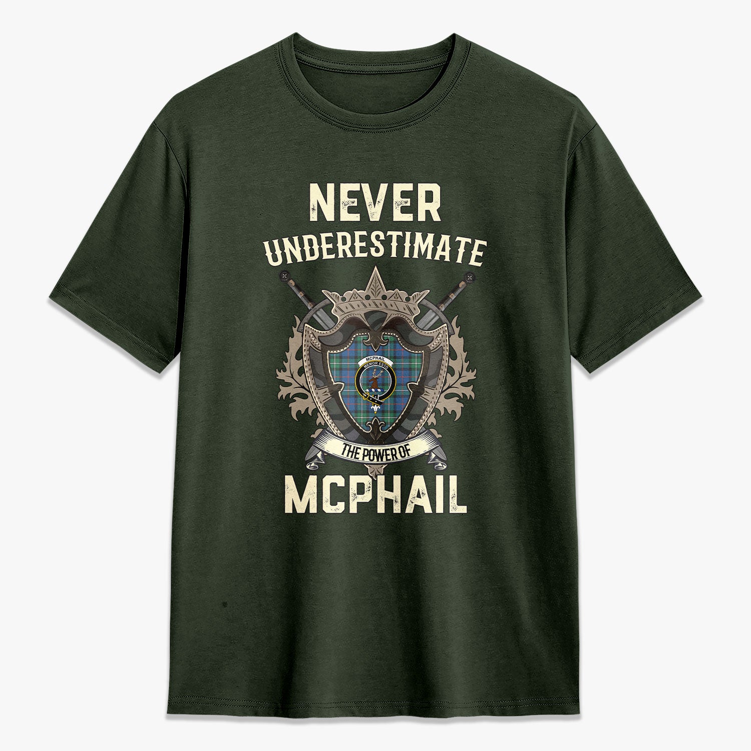 McPhail Hunting Ancient Tartan Crest 2D T-shirt - Never Underestimate Style