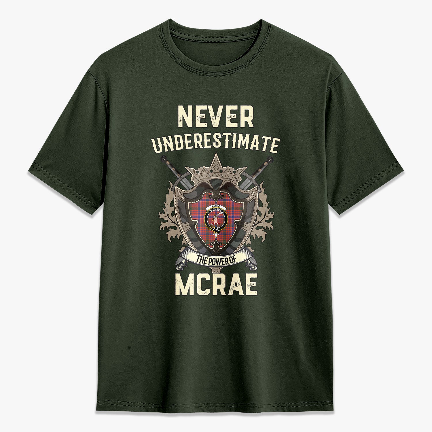 McRae Ancient Tartan Crest 2D T-shirt - Never Underestimate Style