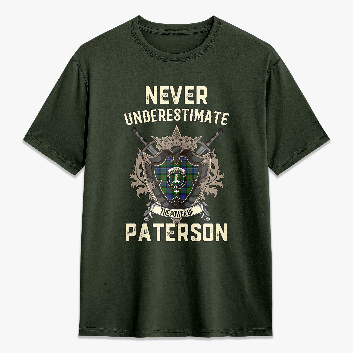 Paterson Tartan Crest 2D T-shirt - Never Underestimate Style