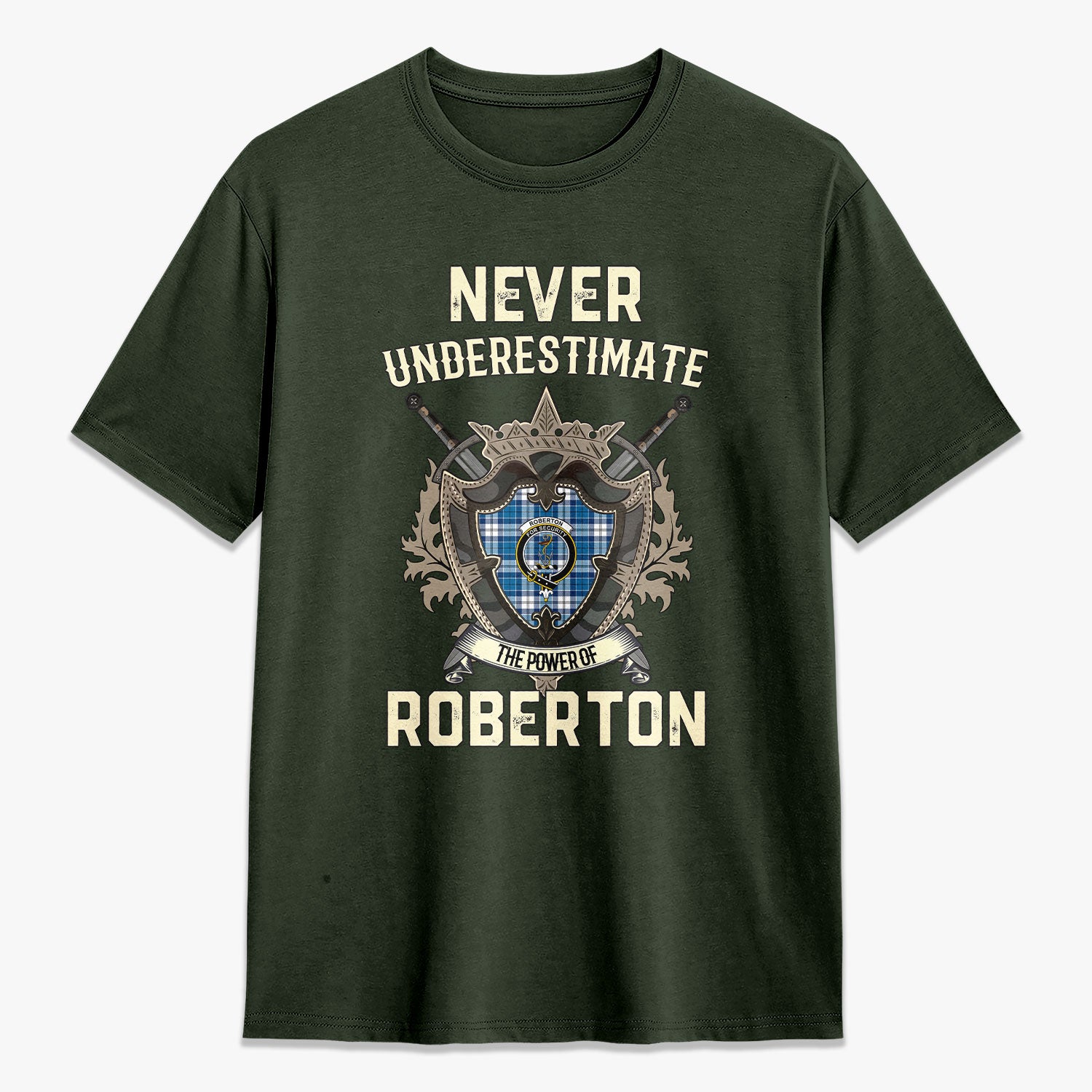 Roberton Tartan Crest 2D T-shirt - Never Underestimate Style