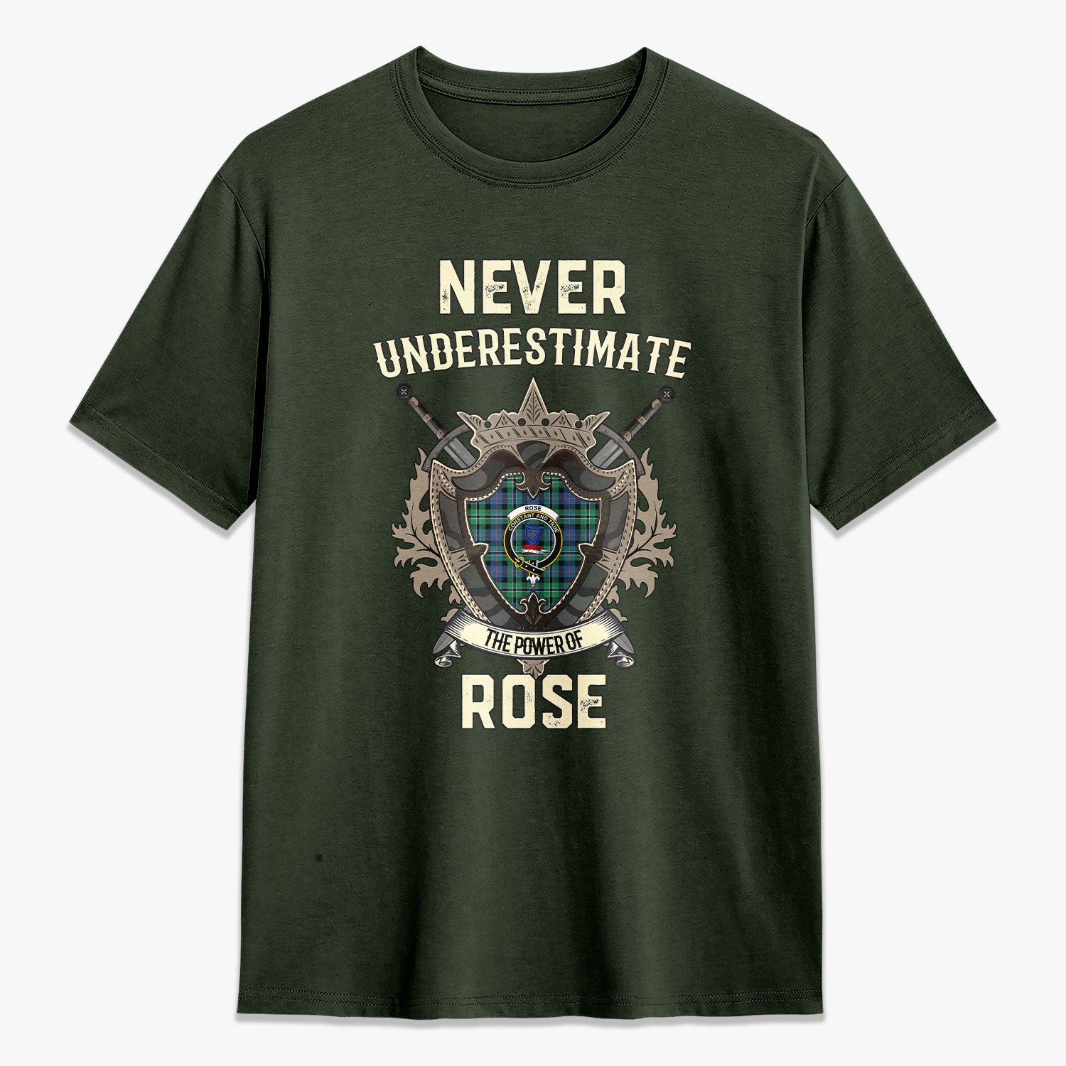 Rose Hunting Ancient Tartan Crest 2D T-shirt - Never Underestimate Style