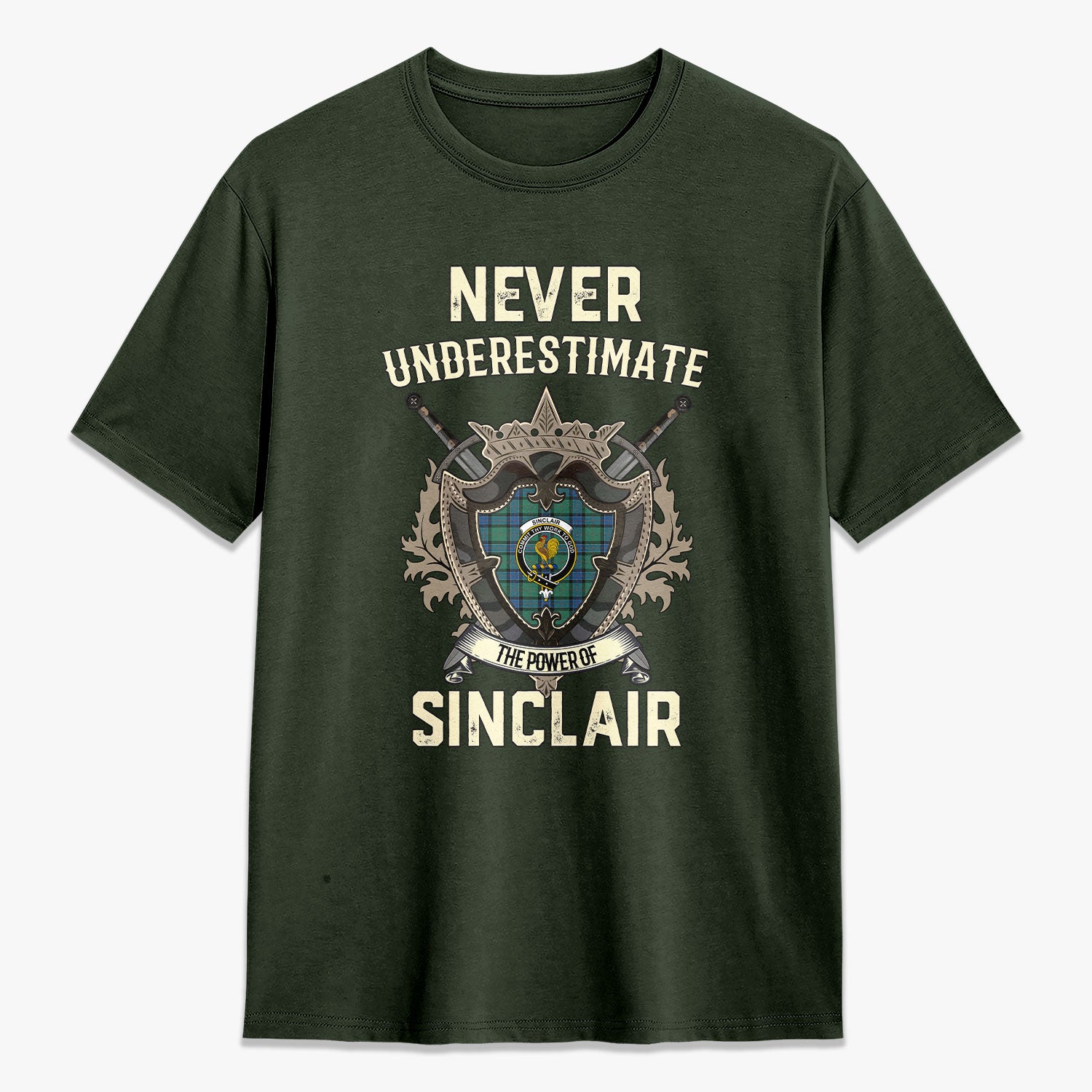 Sinclair Hunting Ancient Tartan Crest 2D T-shirt - Never Underestimate Style