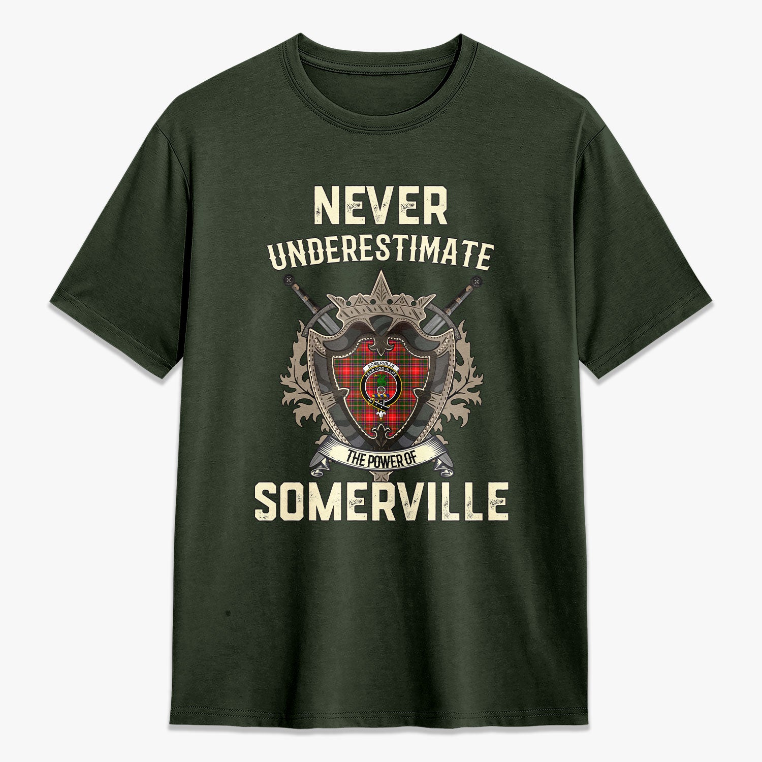Somerville Tartan Crest 2D T-shirt - Never Underestimate Style
