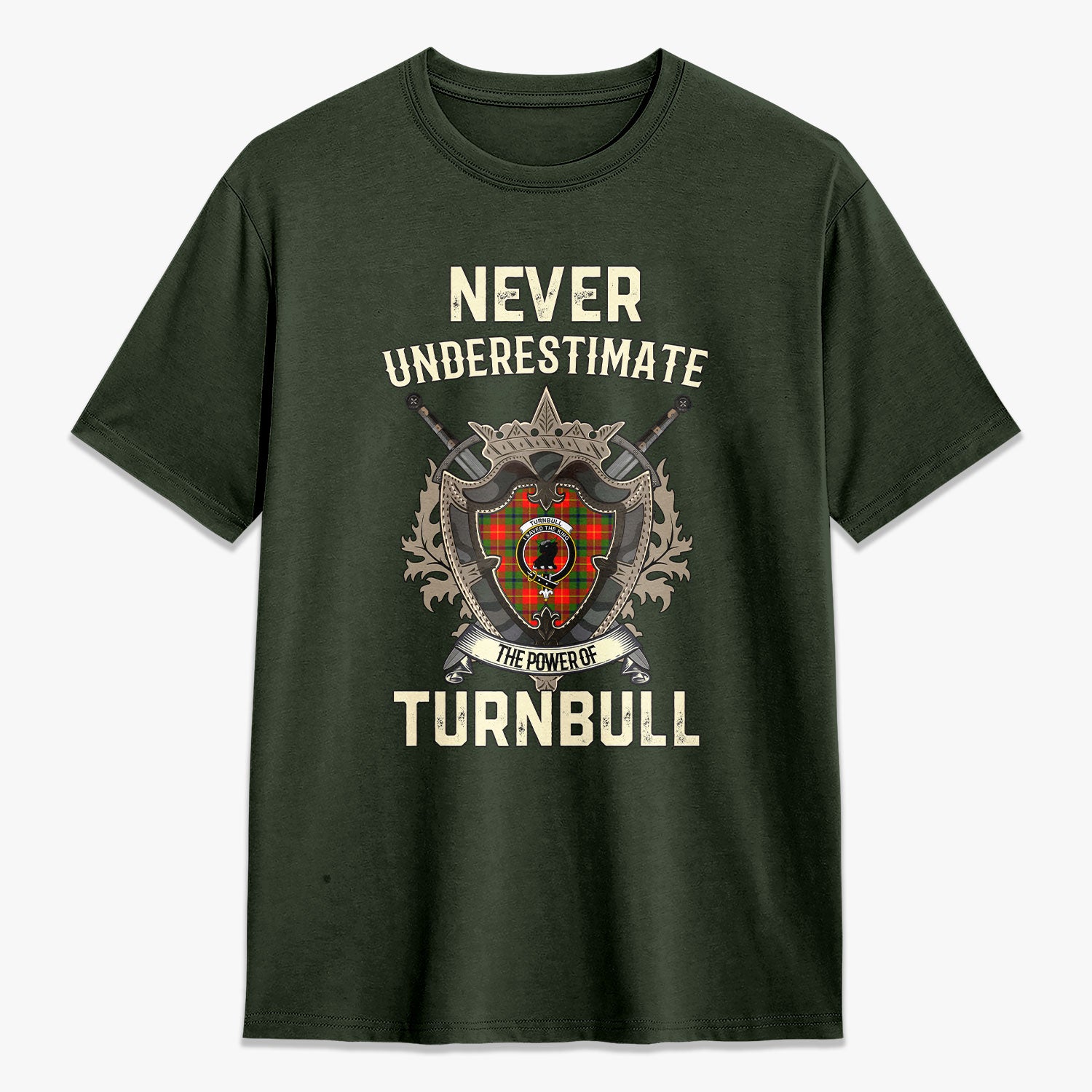 Turnbull Dress Tartan Crest 2D T-shirt - Never Underestimate Style