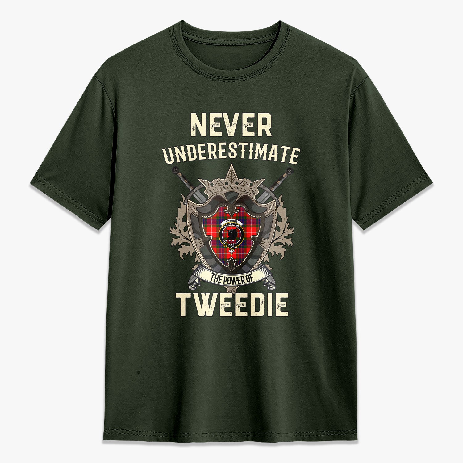 Tweedie Tartan Crest 2D T-shirt - Never Underestimate Style