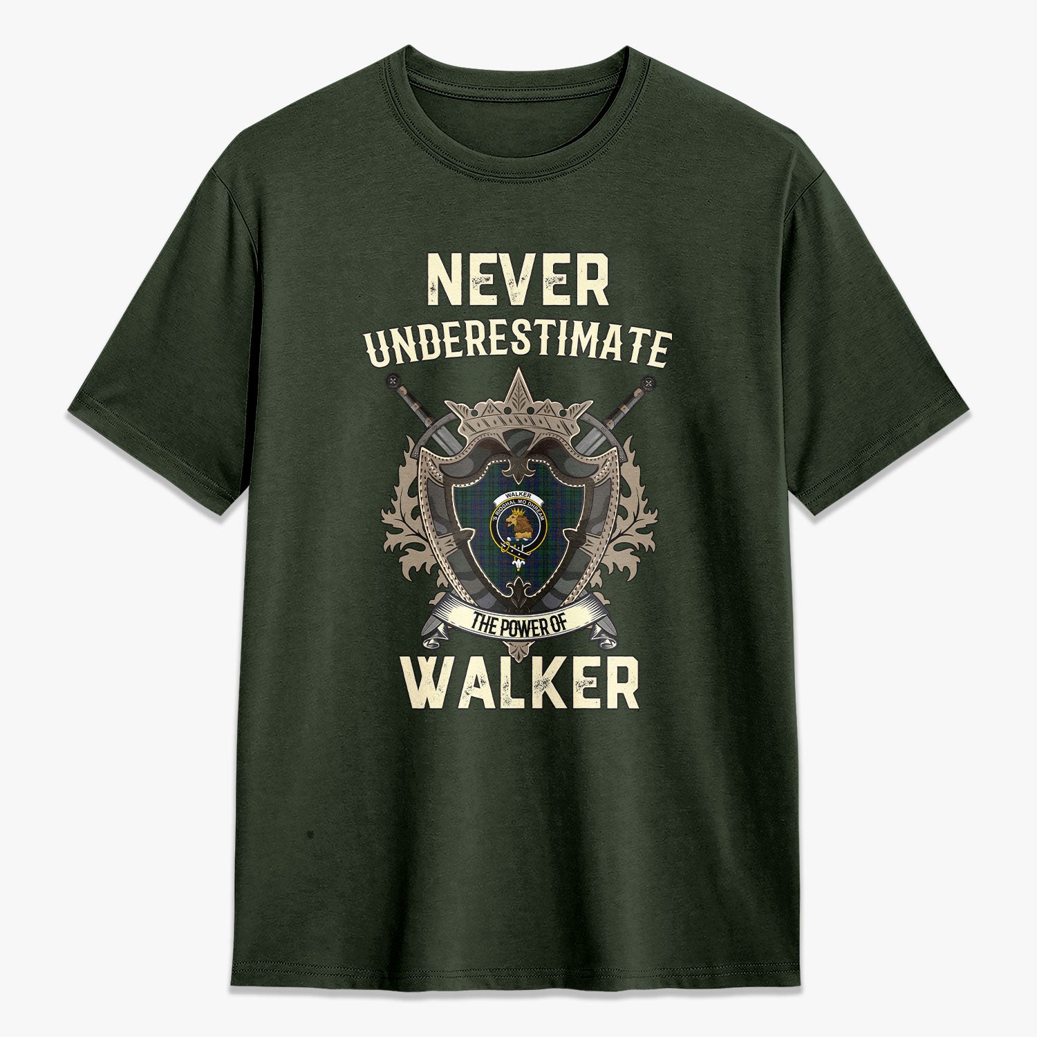 Walker Hunting Tartan Crest 2D T-shirt - Never Underestimate Style
