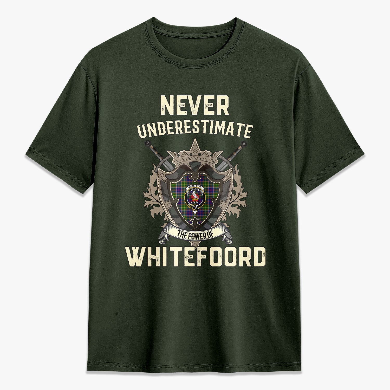 Whitefoord Tartan Crest 2D T-shirt - Never Underestimate Style