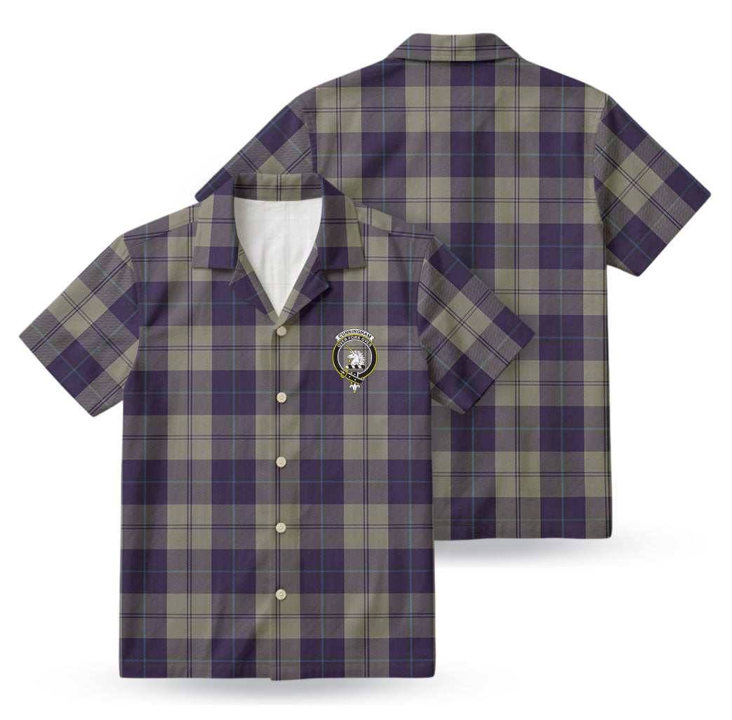 Cunningham Dress Blue Dancers Tartan Crest Hawaiian Shirt
