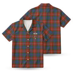 Fraser (of Lovat) Ancient Tartan Crest Hawaiian Shirt