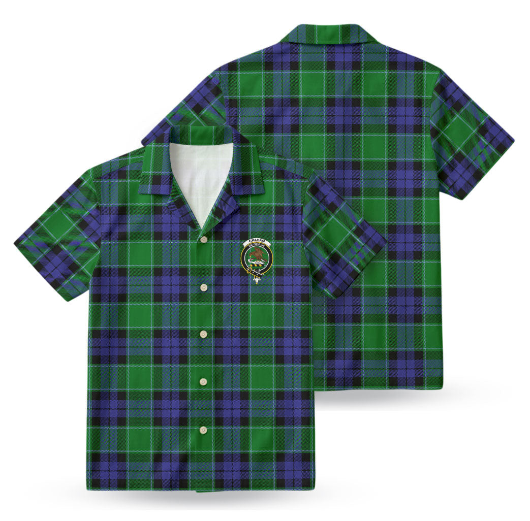 Graham of Menteith Modern Tartan Crest Hawaiian Shirt