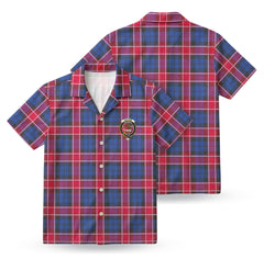 Graham of Menteith Red Tartan Crest Hawaiian Shirt