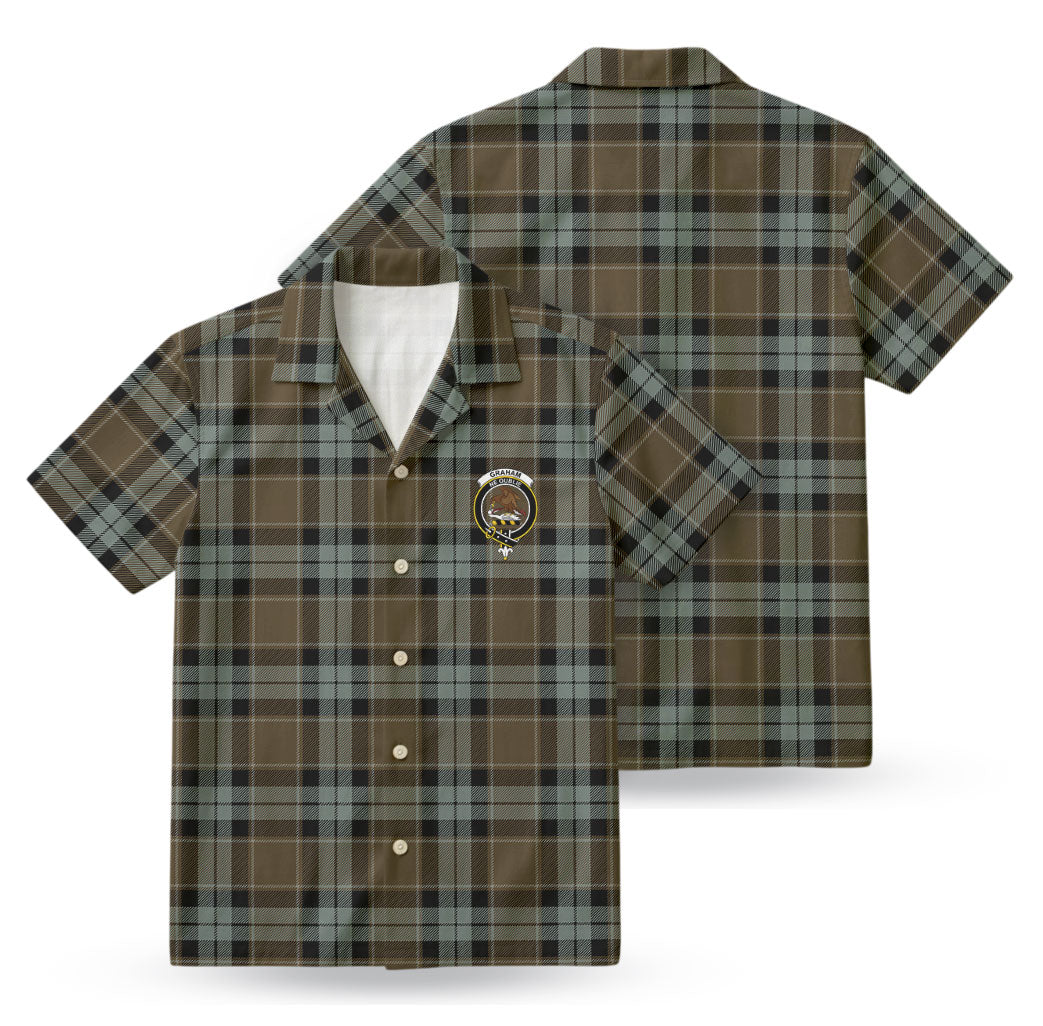 Graham of Menteith Weathered Tartan Crest Hawaiian Shirt