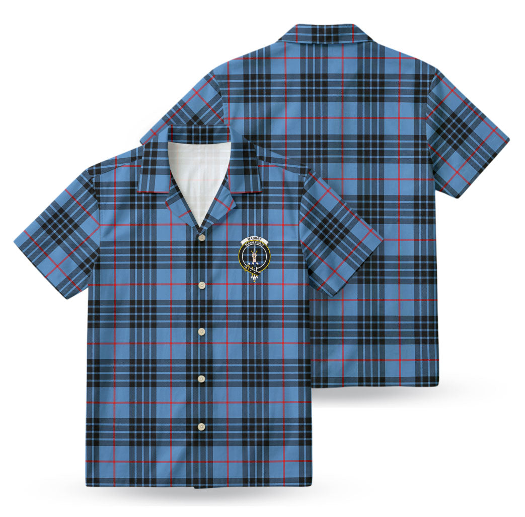 MacKay Blue Tartan Crest Hawaiian Shirt