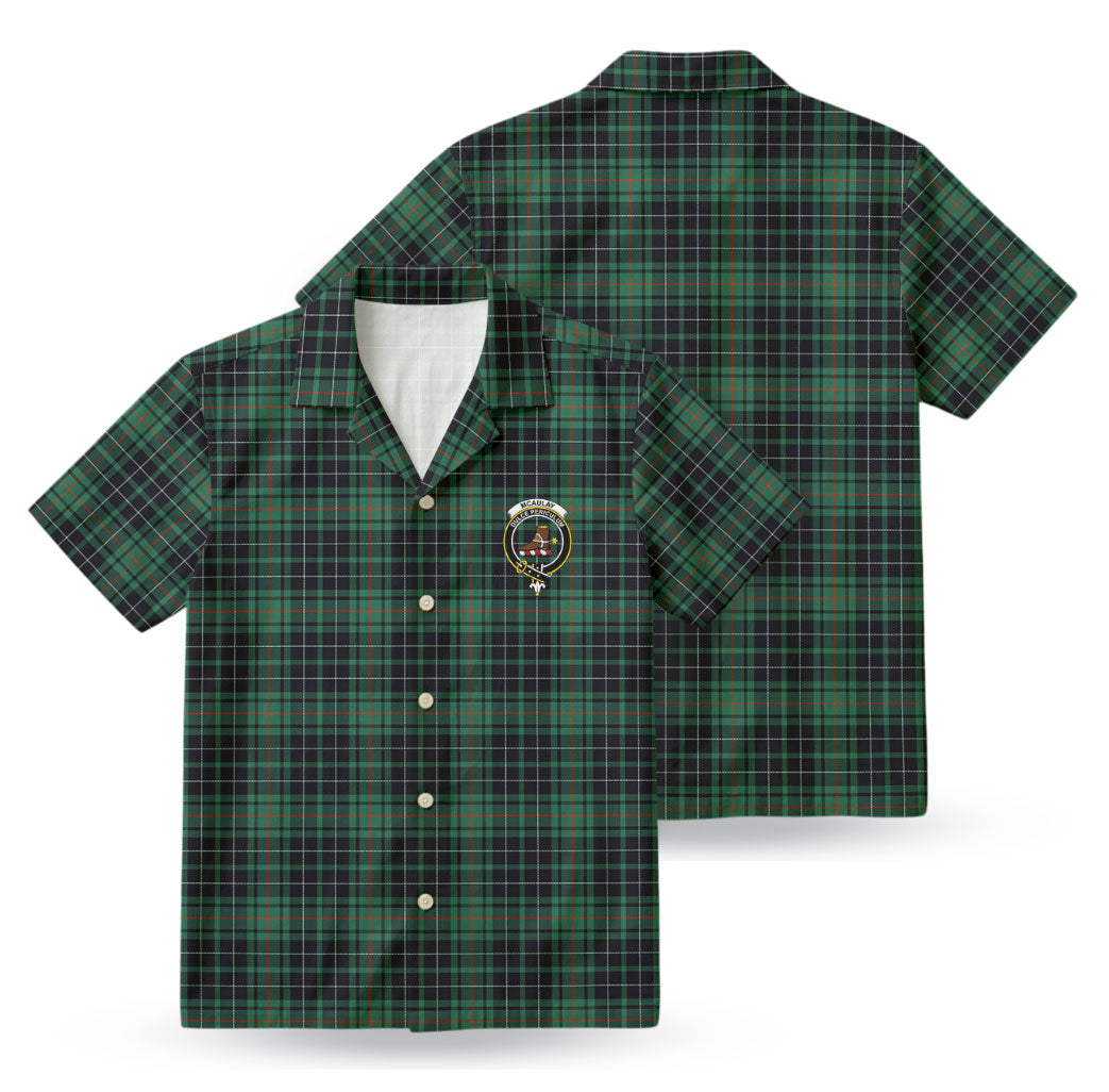 McAulay Hunting Ancient Tartan Crest Hawaiian Shirt