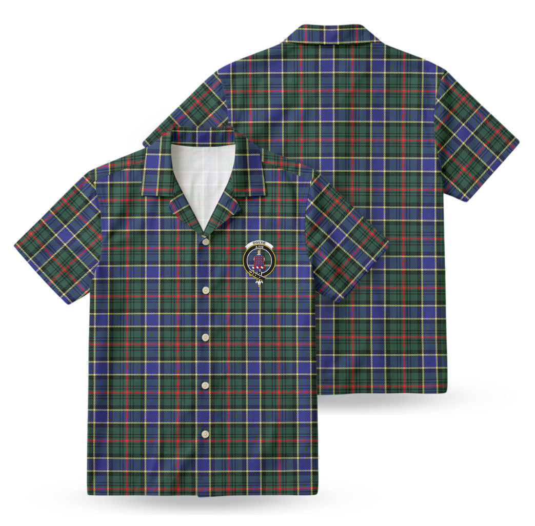 Ogilvie Hunting Modern Tartan Crest Hawaiian Shirt