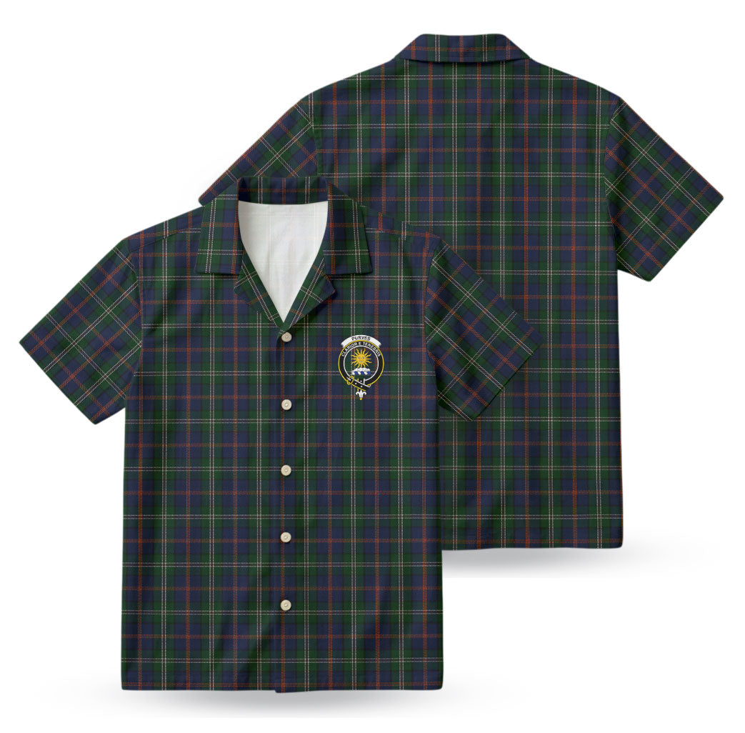 Purves Tartan Crest Hawaiian Shirt