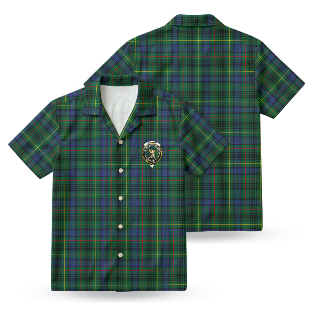 Stewart Hunting Modern Tartan Crest Hawaiian Shirt