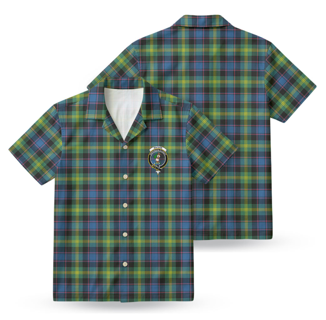 Watson Ancient Tartan Crest Hawaiian Shirt
