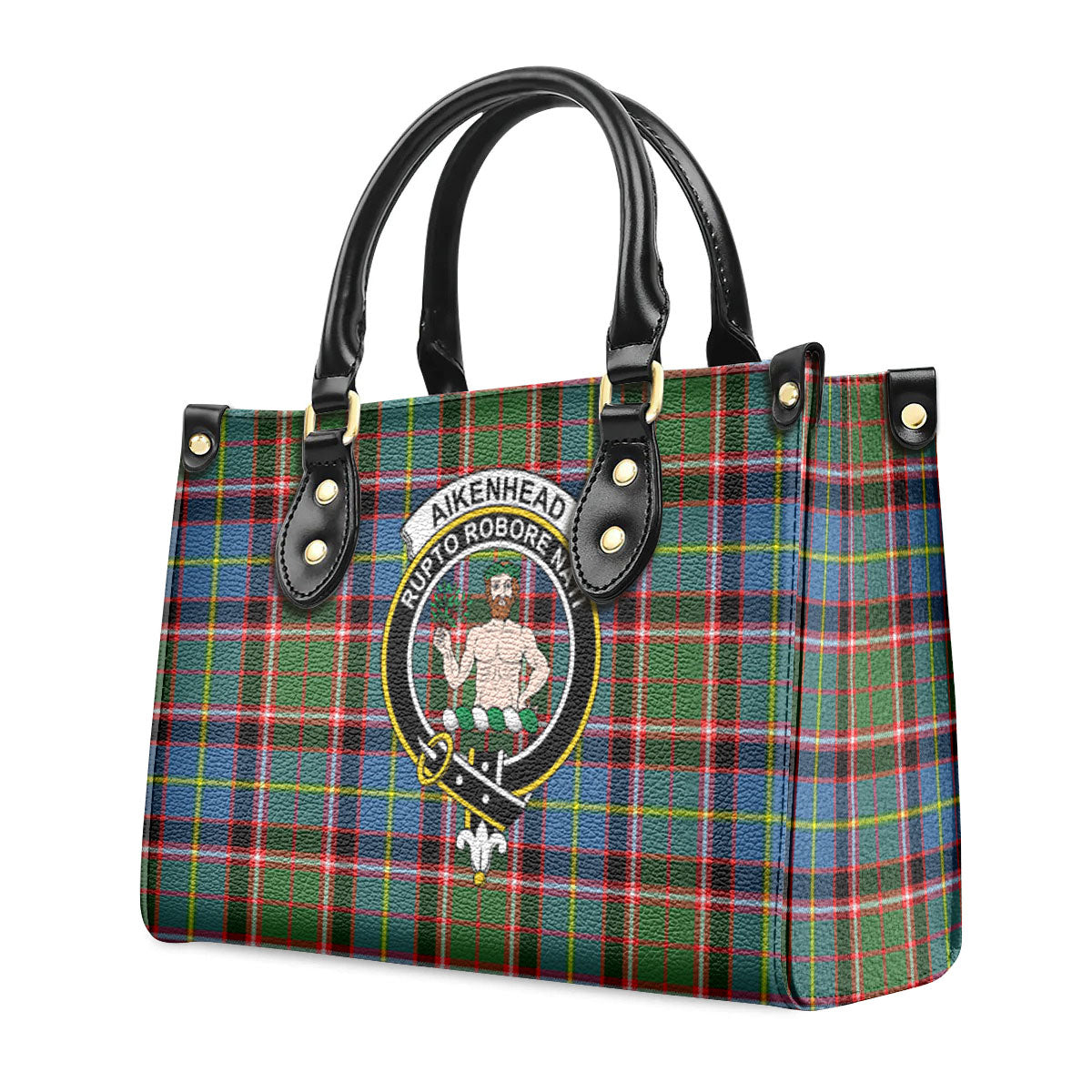 Aikenhead Tartan Crest Leather Handbag
