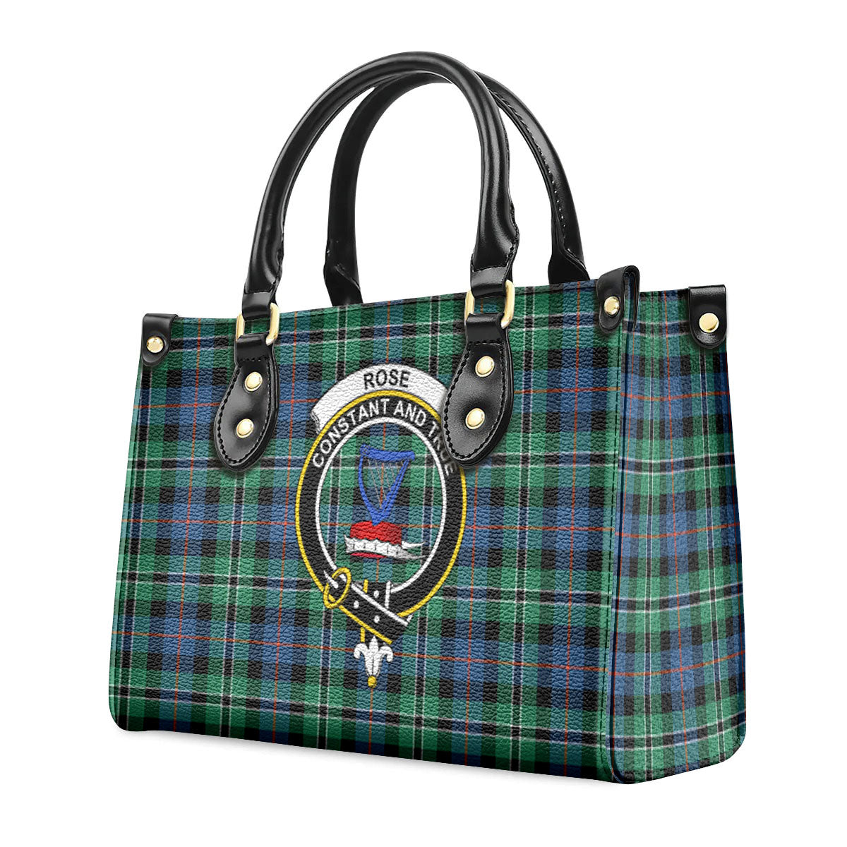 Rose Hunting Ancient Tartan Crest Leather Handbag