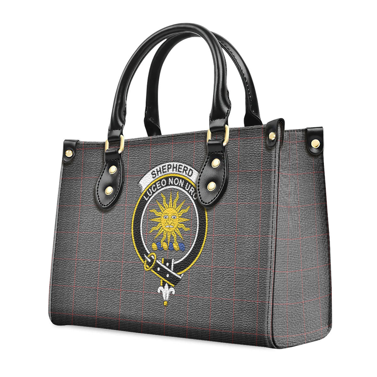 Shepherd Tartan Crest Leather Handbag