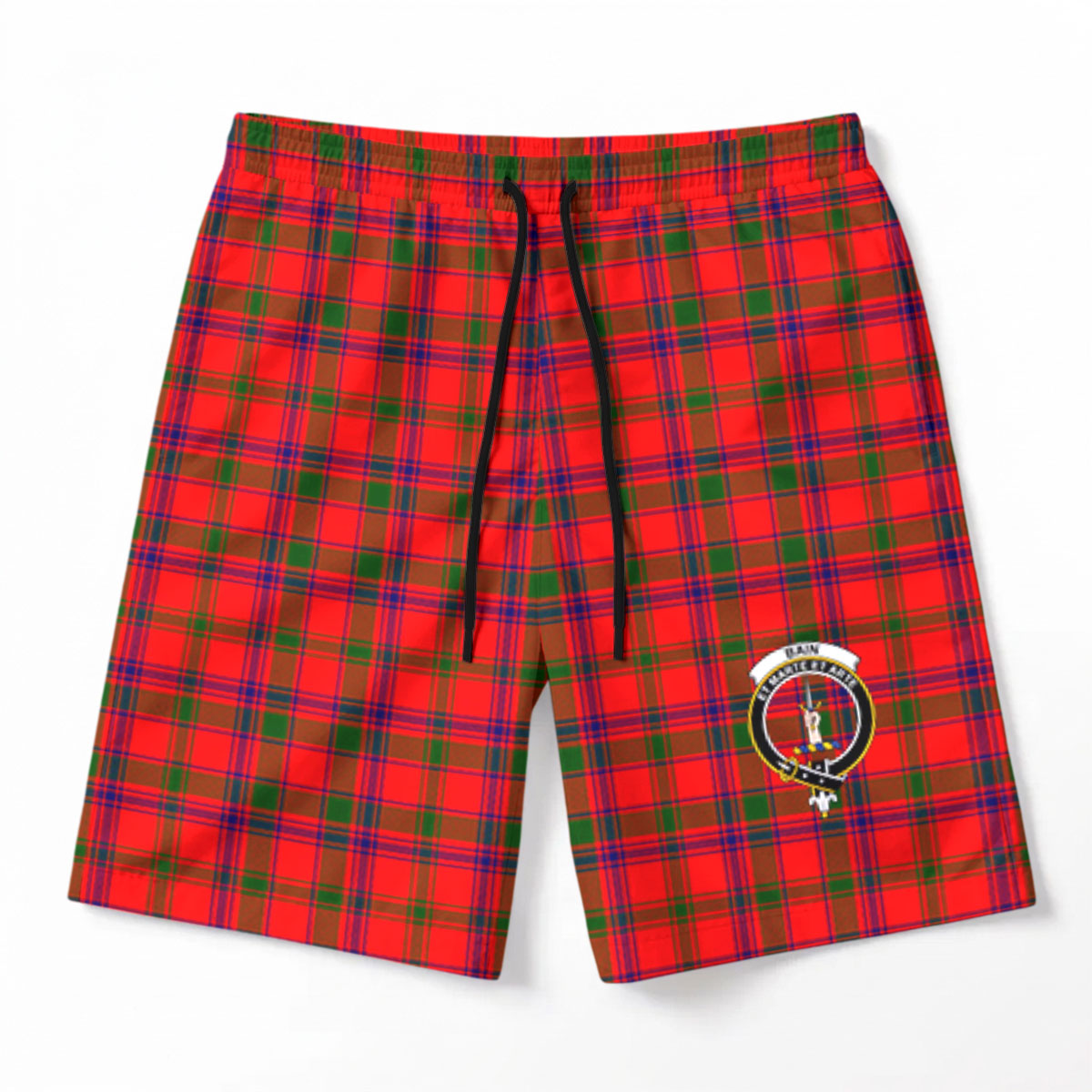 Bain Tartan Crest Men's Beach Shorts