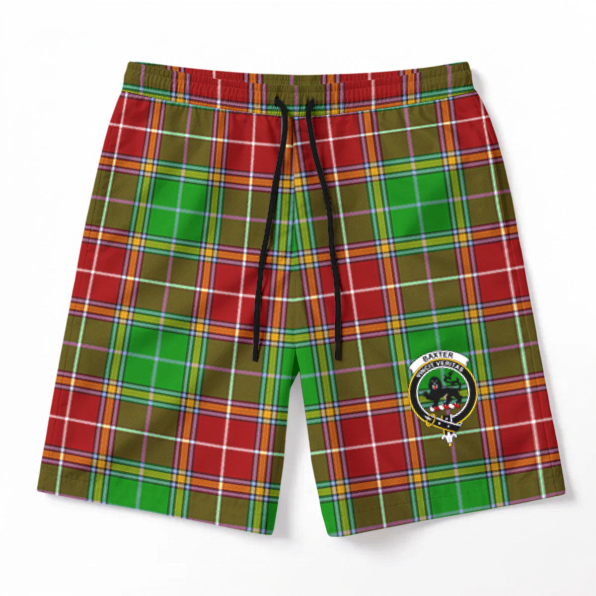 Baxter Modern Tartan Crest Men's Beach Shorts