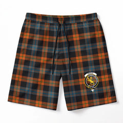 Broun Ancient Tartan Crest Men's Beach Shorts