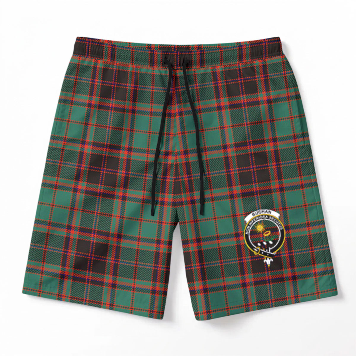 Buchan Ancient Tartan Crest Men's Beach Shorts