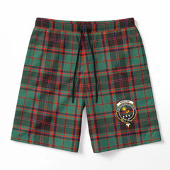 Buchan Ancient Tartan Crest Men's Beach Shorts