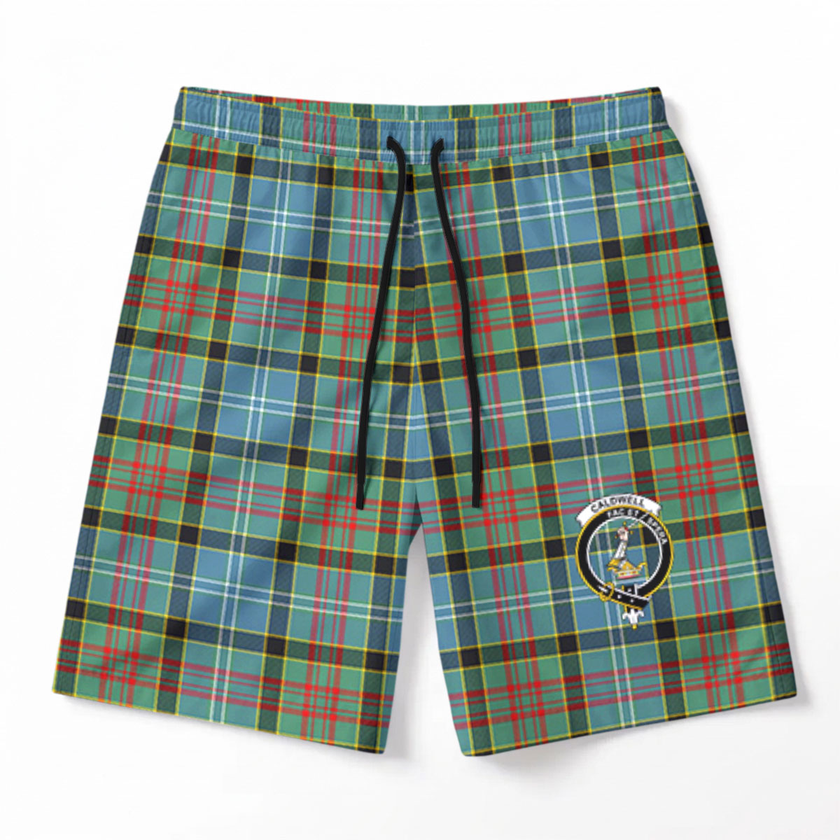 Caldwell Tartan Crest Men's Beach Shorts