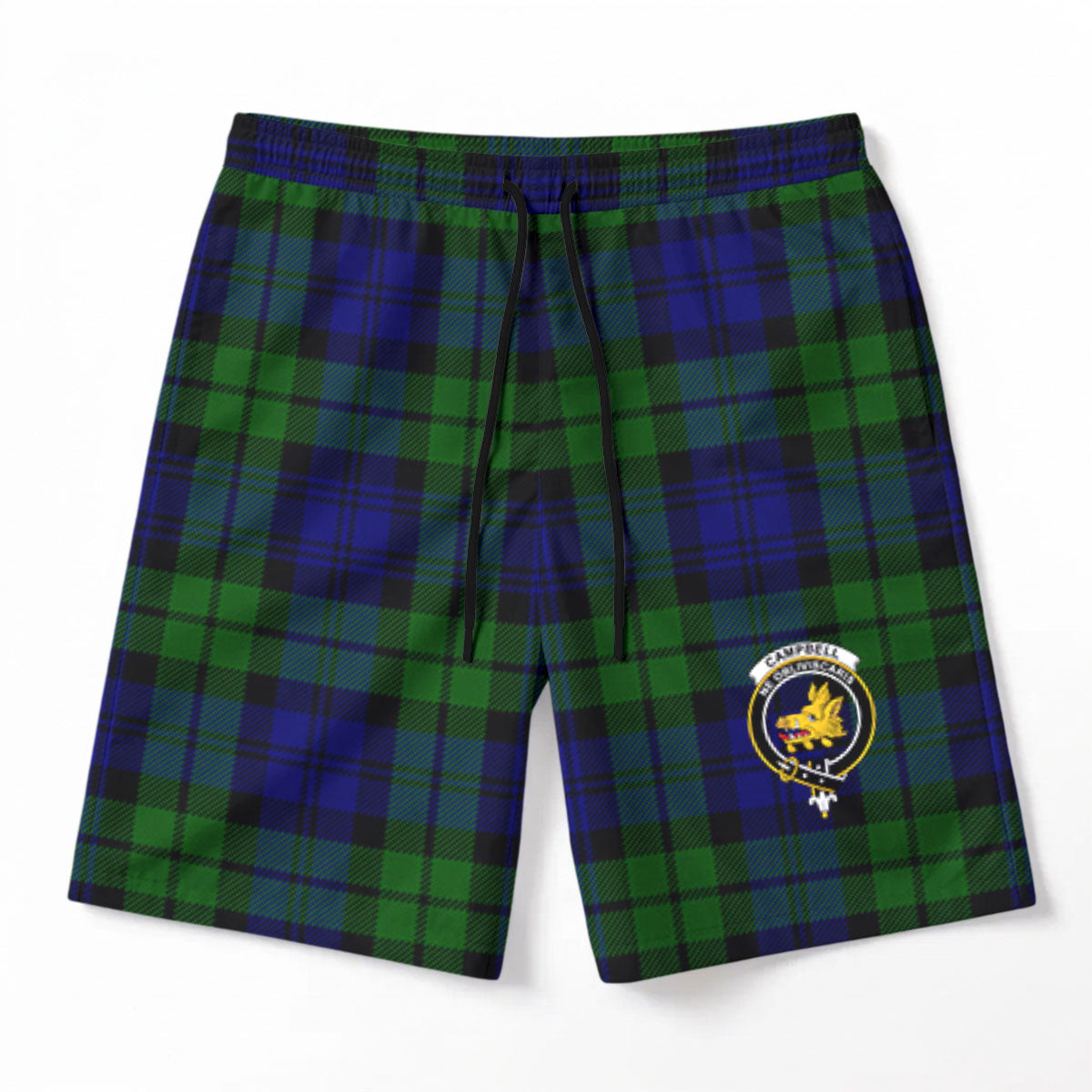 Campbell Modern Tartan Crest Men's Beach Shorts