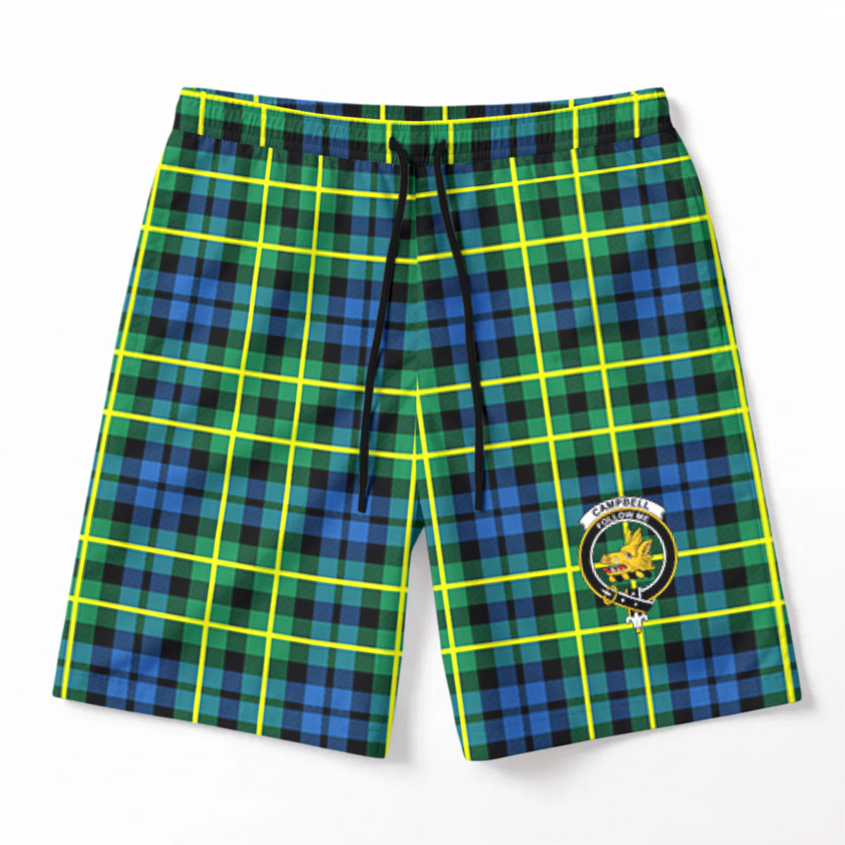 Campbell of Breadalbane Ancient Tartan Crest Men's Beach Shorts