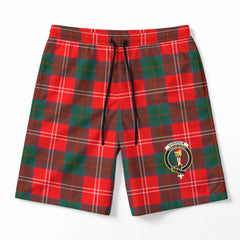 Chisholm Modern Tartan Crest Men's Beach Shorts