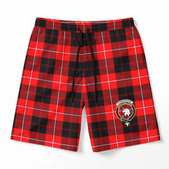 Cunningham Modern Tartan Crest Men's Beach Shorts