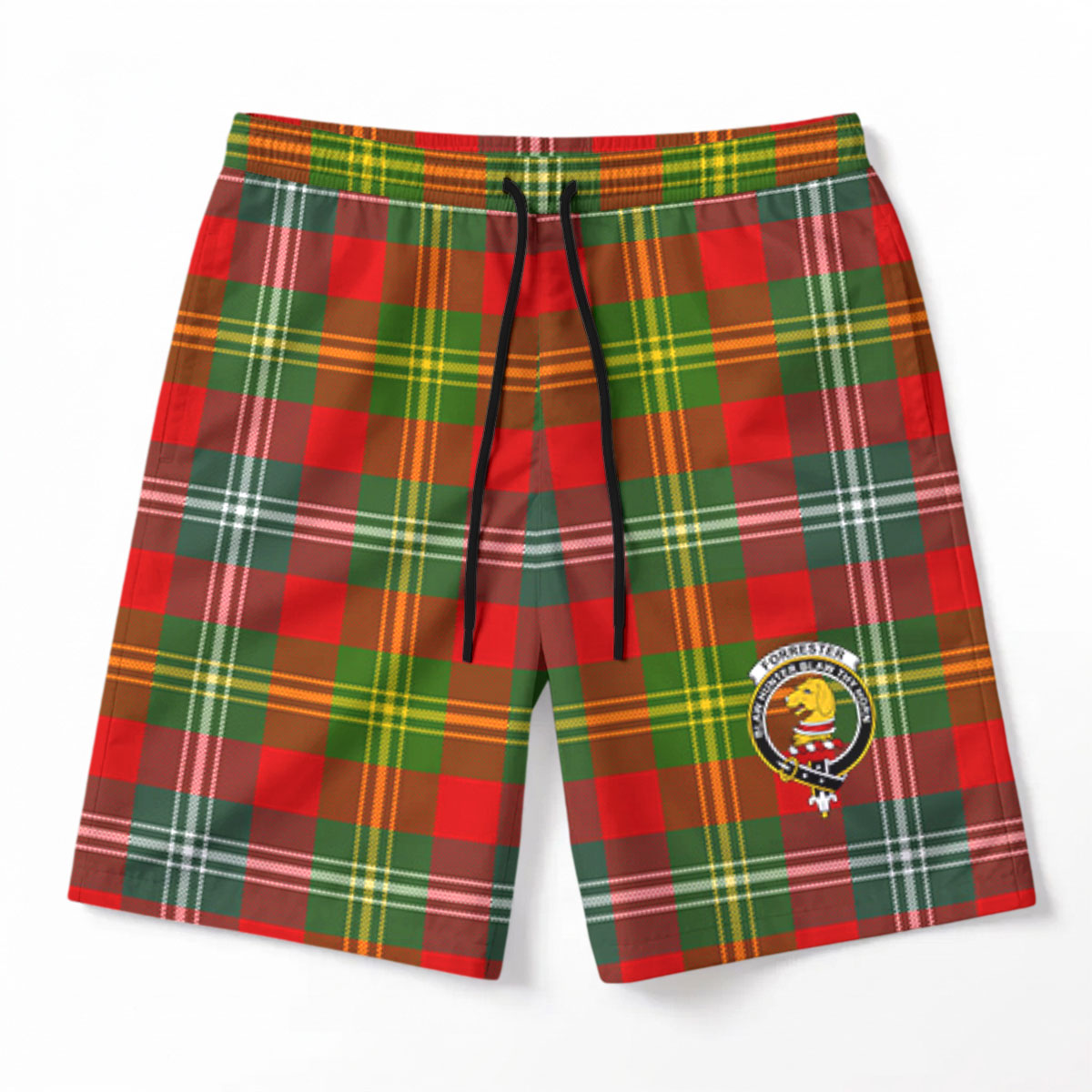 Forrester Tartan Crest Men's Beach Shorts