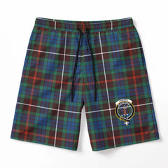 Fraser (of Lovat) Hunting Ancient Tartan Crest Men's Beach Shorts