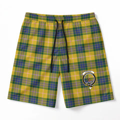 Fraser (of Lovat) Yellow Tartan Crest Men's Beach Shorts