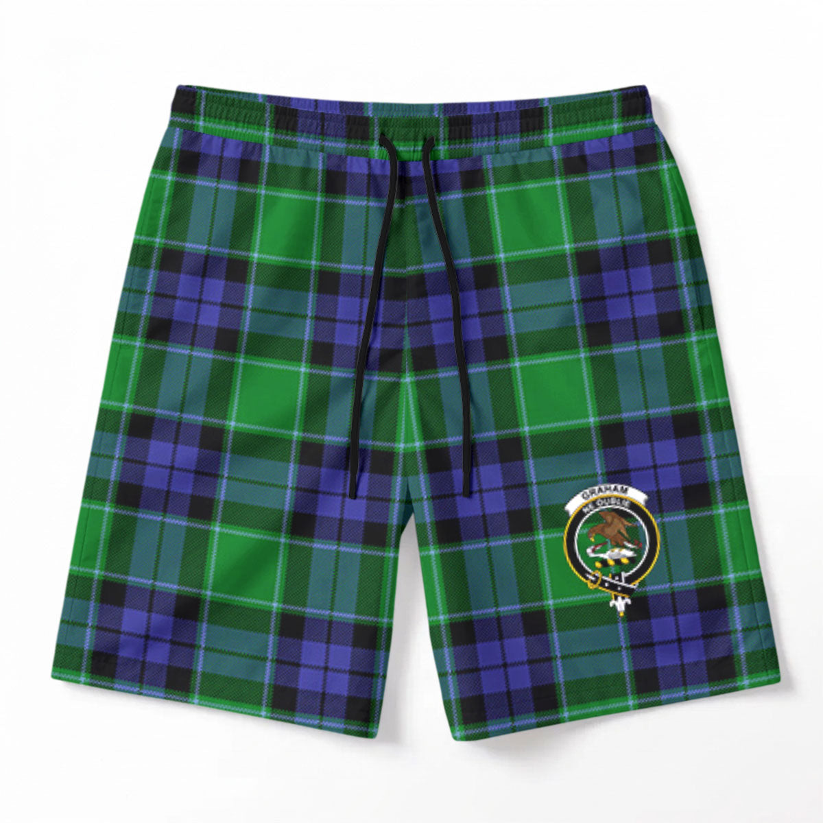 Graham of Menteith Modern Tartan Crest Men's Beach Shorts