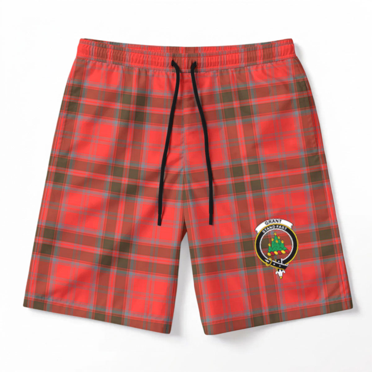 Grant Weathered  Tartan Crest Men's Beach Shorts