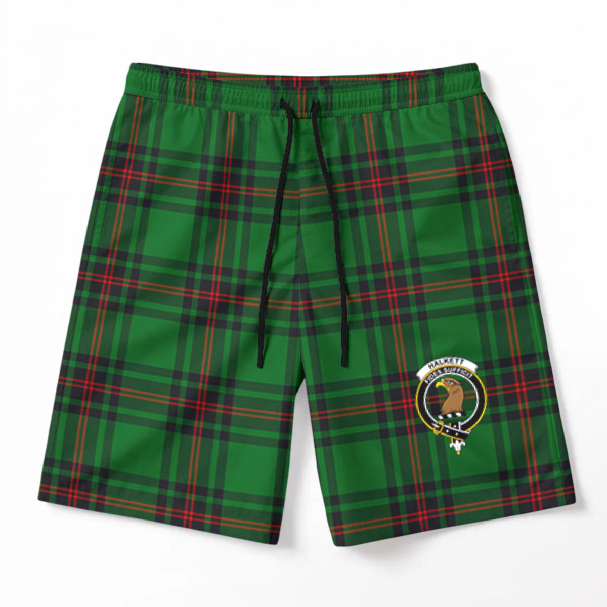 Halkett Tartan Crest Men's Beach Shorts