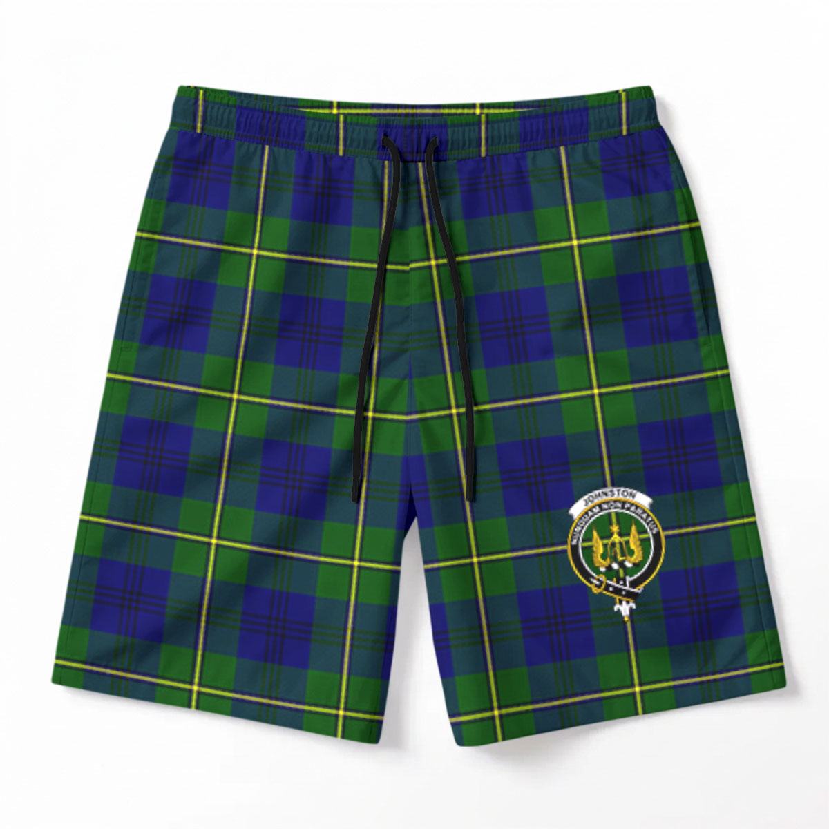 Johnston Modern Tartan Crest Men's Beach Shorts