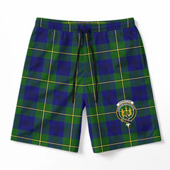 Johnstone Modern Tartan Crest Men's Beach Shorts