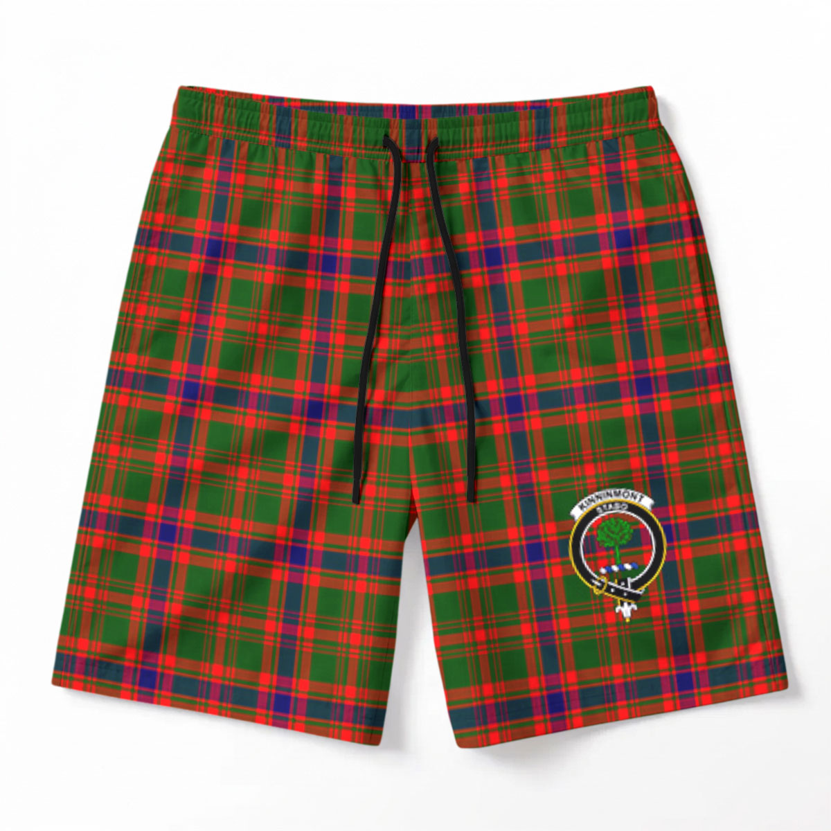 Kinninmont Tartan Crest Men's Beach Shorts