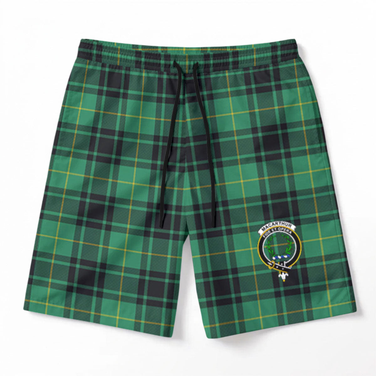 MacArthur Ancient Tartan Crest Men's Beach Shorts